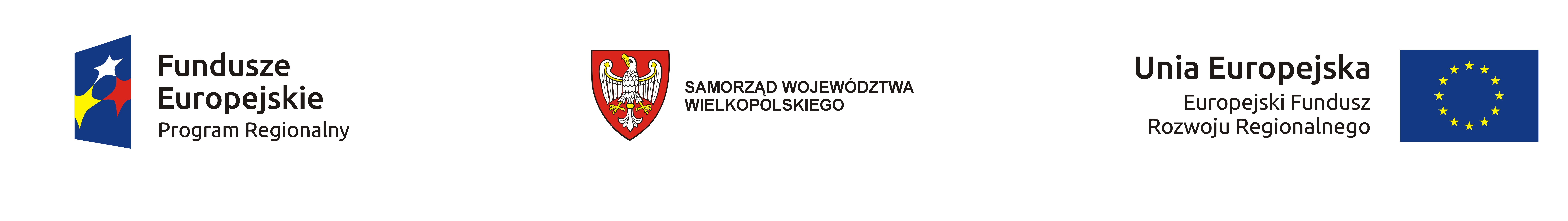oznakowanie znakiem Funduszu Europejskiego, Godłem Samorządu Województwa Wielkopolskiego i flaga Unii Europejskiej - Europejski Fundusz Rozwoju Regionalnego