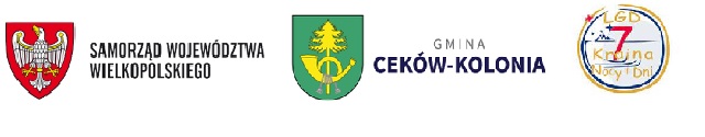 Oznakowanie projektu Znaki Herb Samorządu Województwa WIelkopolskiego, Gminy Ceków-Kolonia, LGD7-W krainie Nocy i Dni